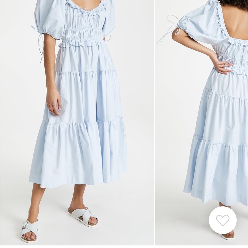 En Saison Poplin Tiered Midi Dress